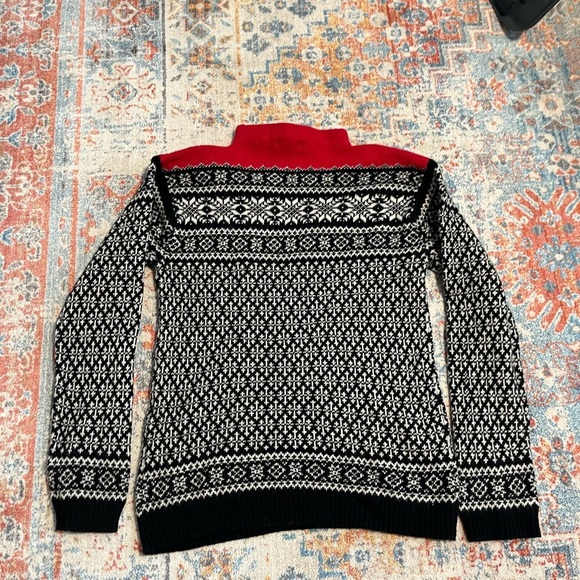 Jones New York vintage 100% lambs wool fair isle mockneck sweater - Picture 3 of 6